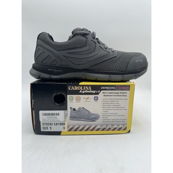 Carolina DERECHO Men's NEW Aluminum Safety Toe Grey US Size 9 Medium - Picture 11 of 11